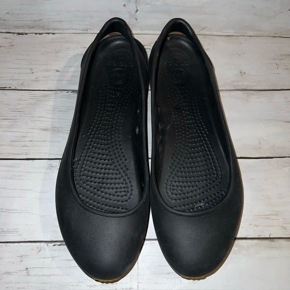 Crocs Retro Slingback Flats Size 9 Black Pink - Picture 2 of 5